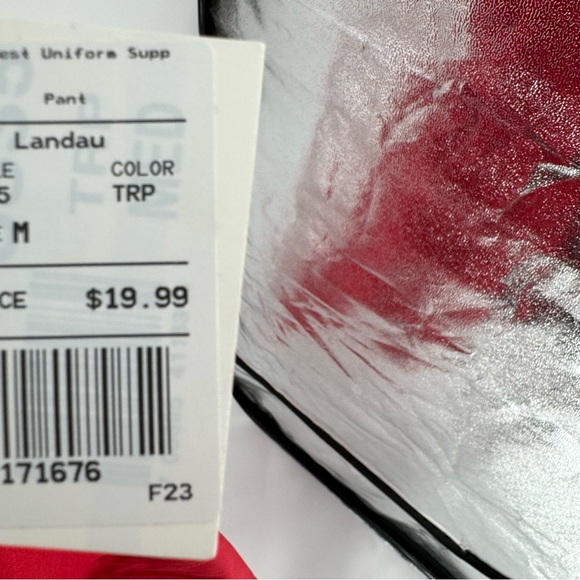 NWT Landau Natural red straight leg drawstring scrub pants - Picture 10 of 10